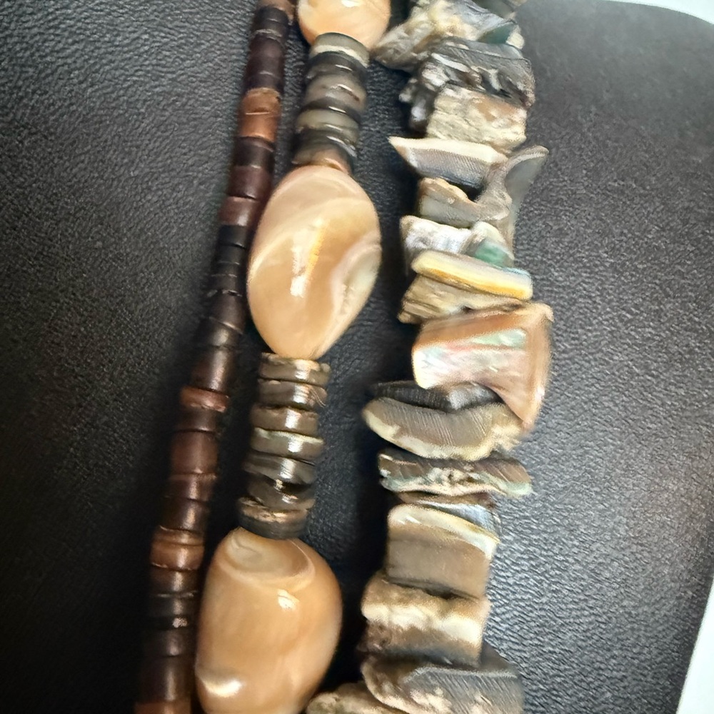 Lannie 925 Natural Elements 3 Strands Earth Tone Necklace. Boho/ Hippie View 6